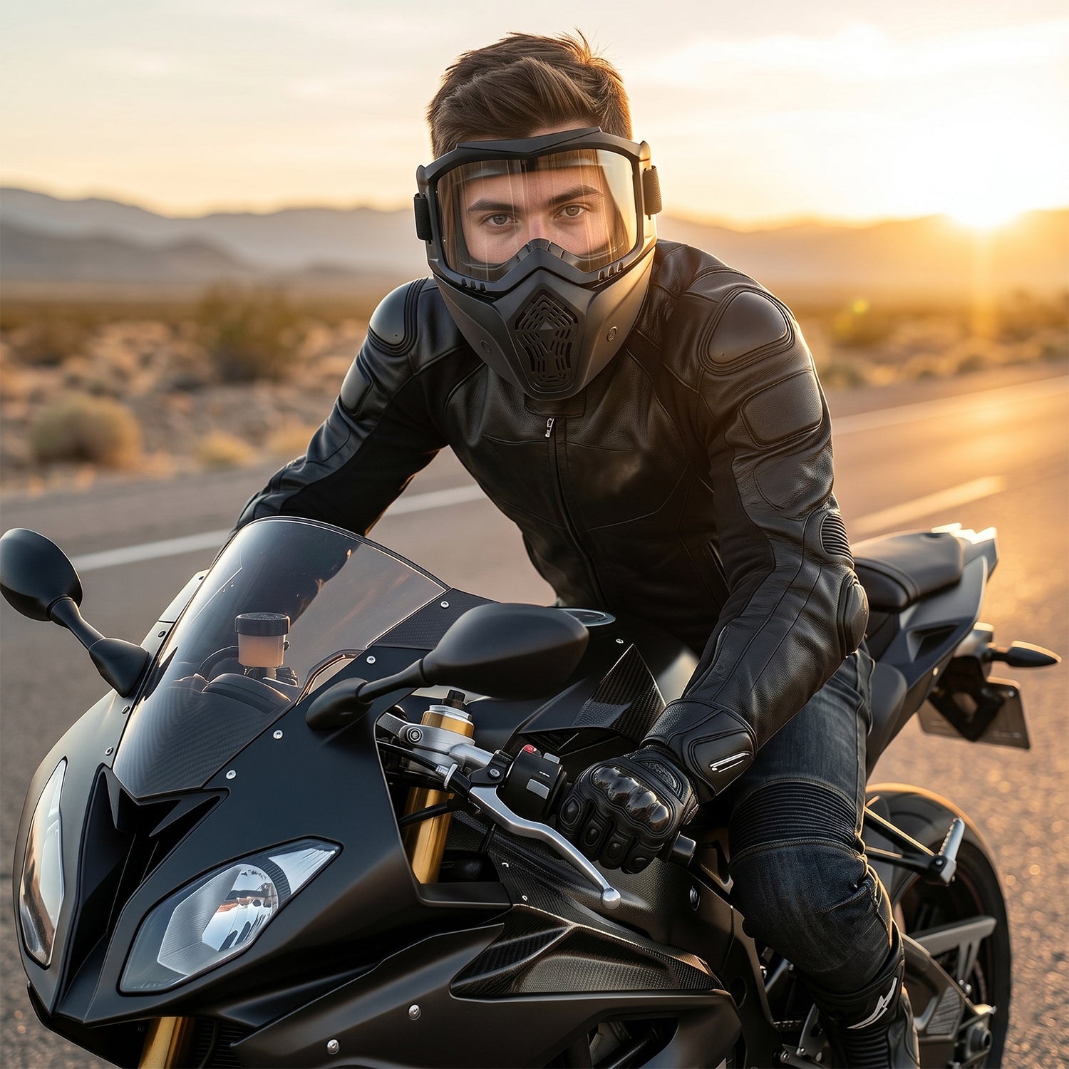 Wukusy protective bike goggle face mask with detachable riding glasses, dust-proof design, suitable for cycling and outdoor riding.