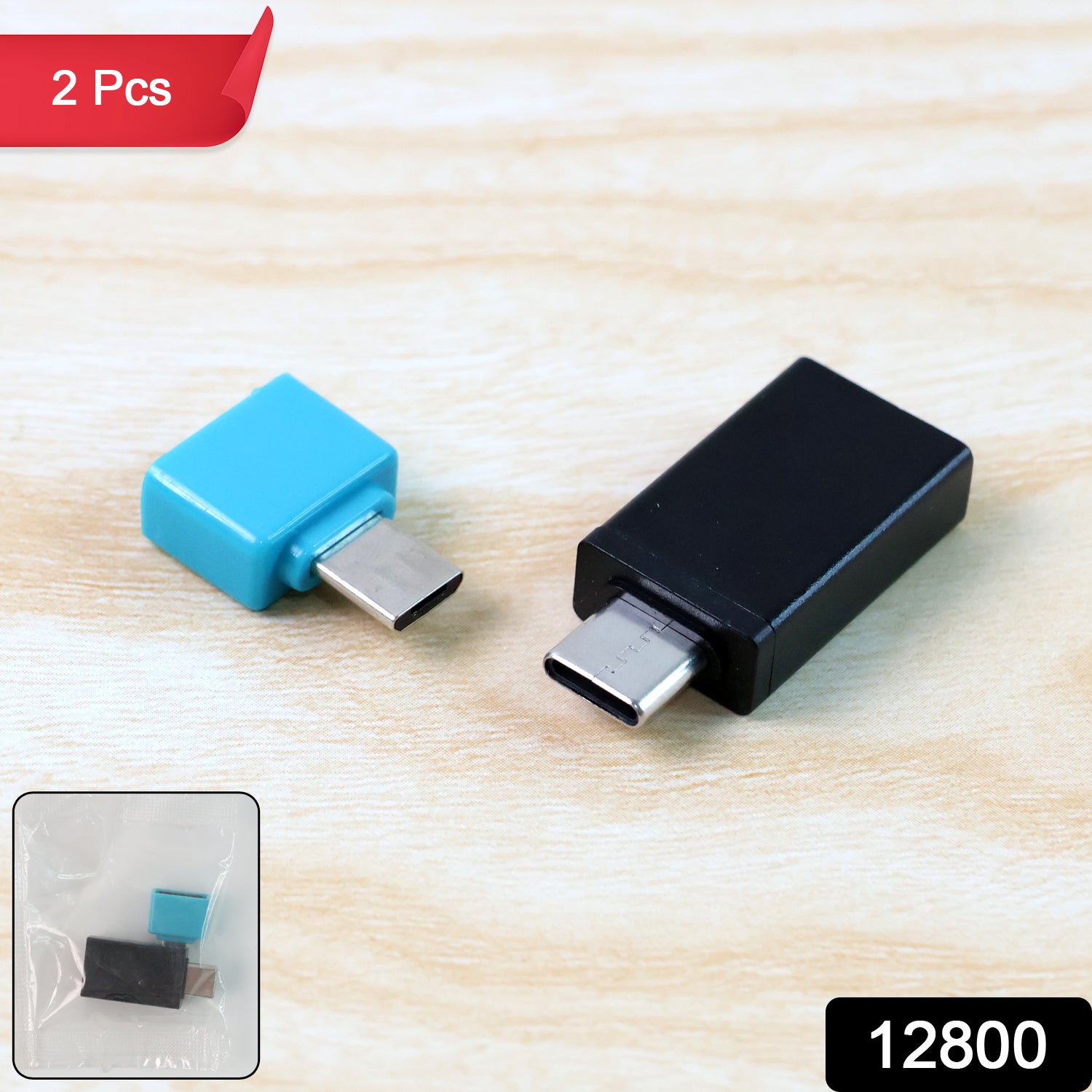 Wukusy USB Micro Type-C to USB-A OTG adapter set, showing two compact mobile accessories with gold-plated connectors.