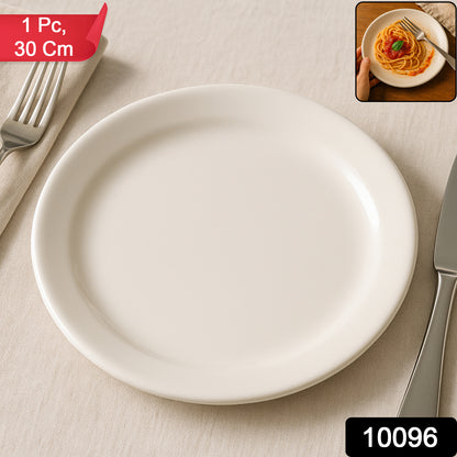 Wukusy premium round dinner plate, 30cm, ceramic, white, smooth surface, perfect for serving meals in home and kitchen settings