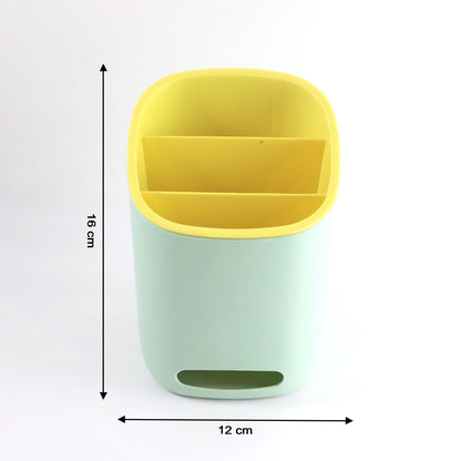 Wukusy 2-in-1 multipurpose organizer holder with compartments for office supplies and small items on a desk.
