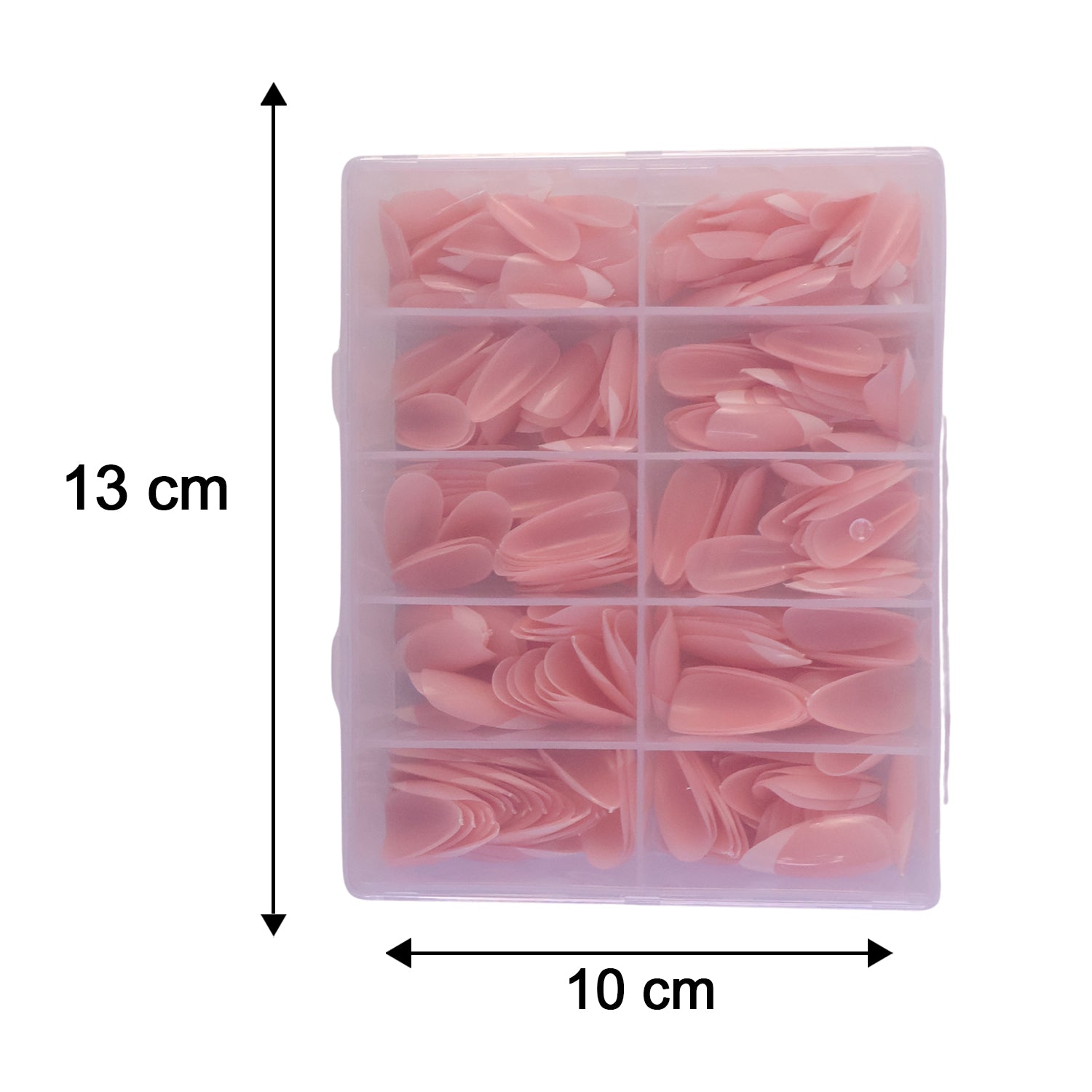 Wukusy artificial nail tips set for salon-style manicures, showcasing neatly shaped, natural-looking nail tips on a white background.