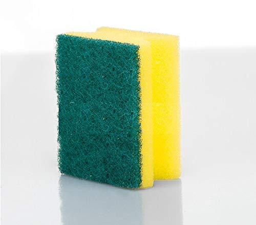 Wukusy 1421 Scrub Sponge 2-in-1 kitchen and bathroom cleaning scrubber with soft and abrasive sides for versatile cleaning.
