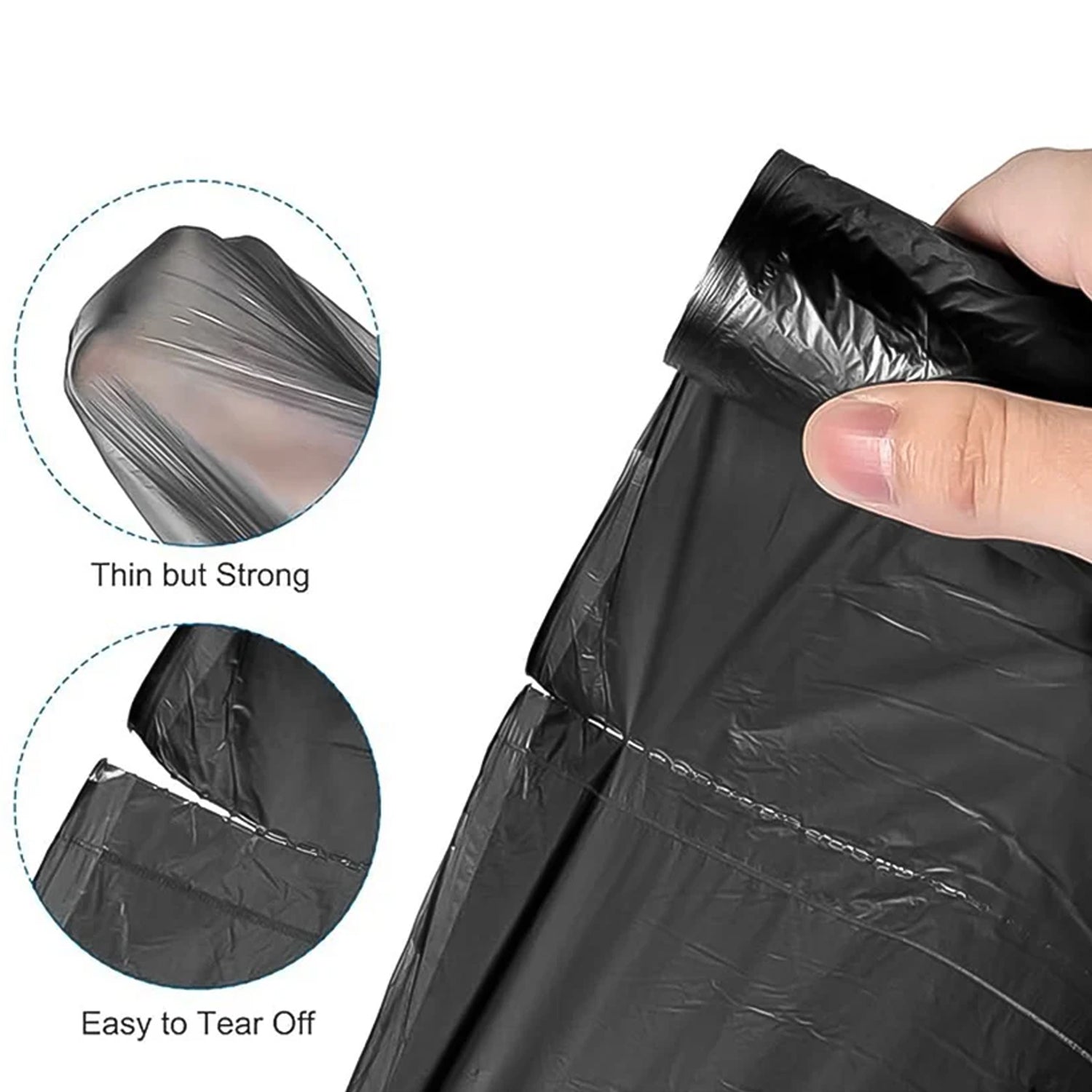 Wukusy extra-strong garbage bag roll with 48x54cm size, designed for heavy-duty waste disposal, shown in the image.