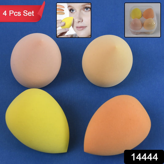 Wukusy makeup sponge set with four liquid, cream, and powder applicators in a case, ideal for flawless makeup application.