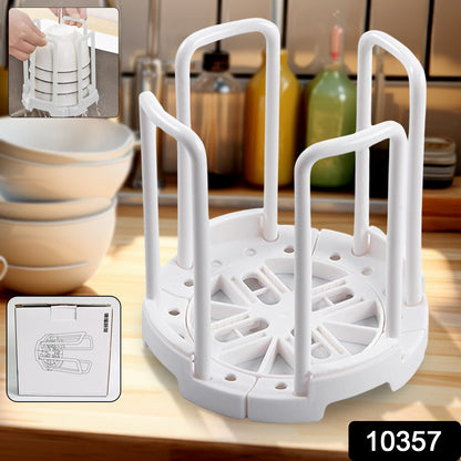Wukusy plastic bowl holder and organizer drain rack for kitchen, holding bowls to dry and keep counters tidy.