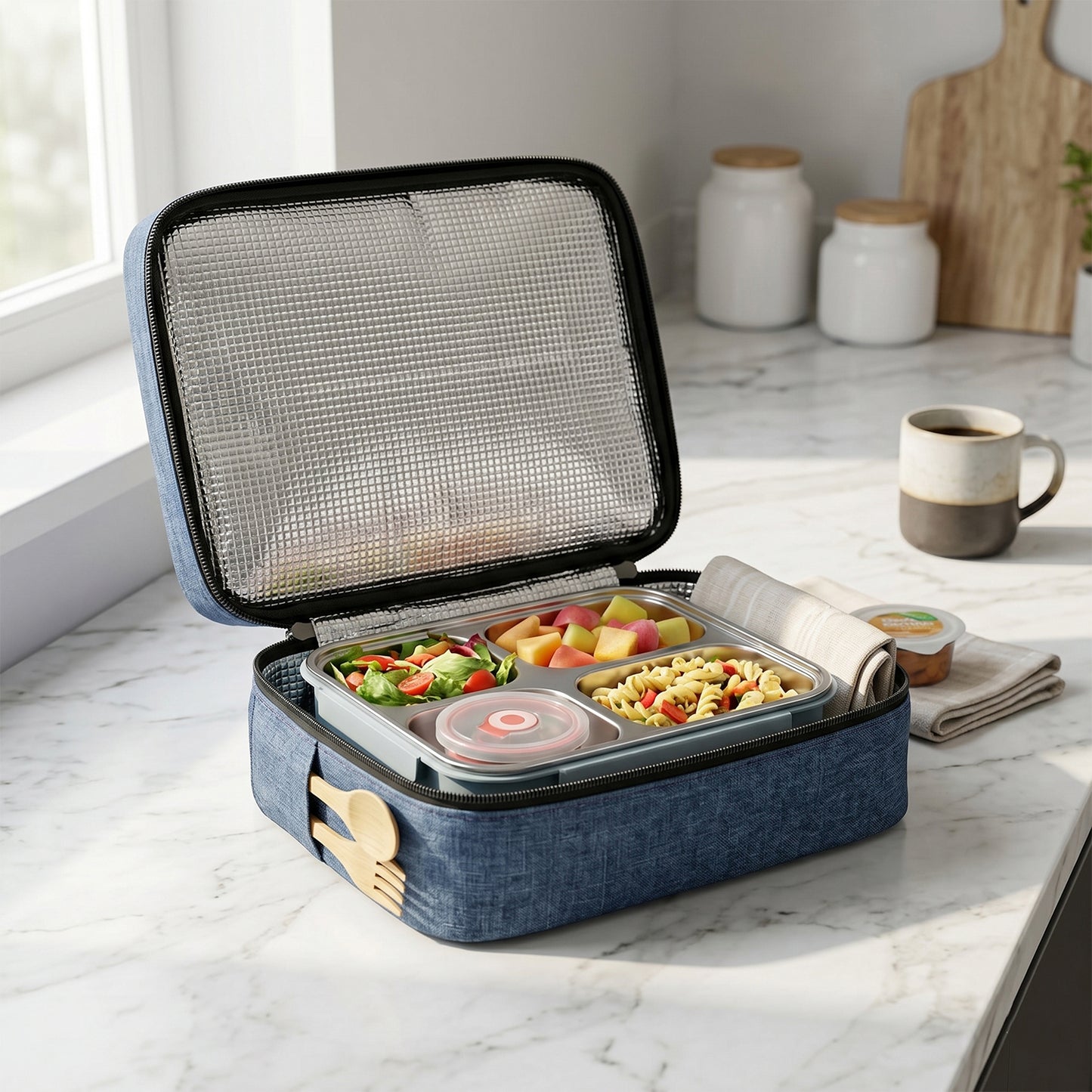 Lightweight Wukusy travel organizer bag with multiple compartments for gym, travel, and storage needs.