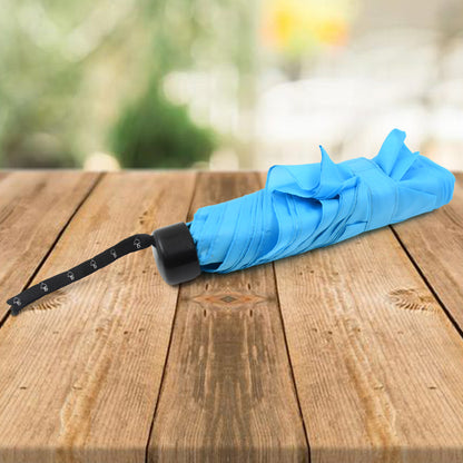 Wukusy 3-fold summer umbrella with UV protection, suitable for children and travel, featuring colorful, foldable rain and sun shield.