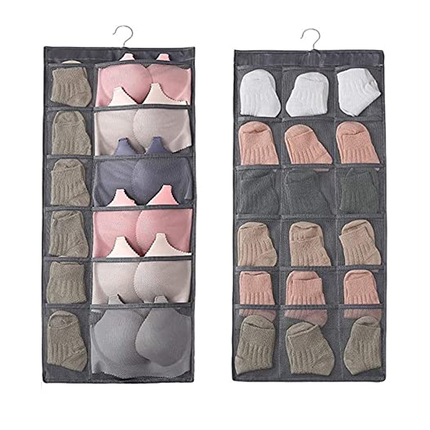 Wukusy hanging garment organizer storage bag with multiple compartments, 80x38 cm, for closet organization in home improvement.