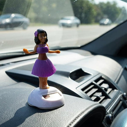 Wukusy solar powered dancing hula doll bobble toy for car dashboard decor, featuring a hula dancer with lively movement.