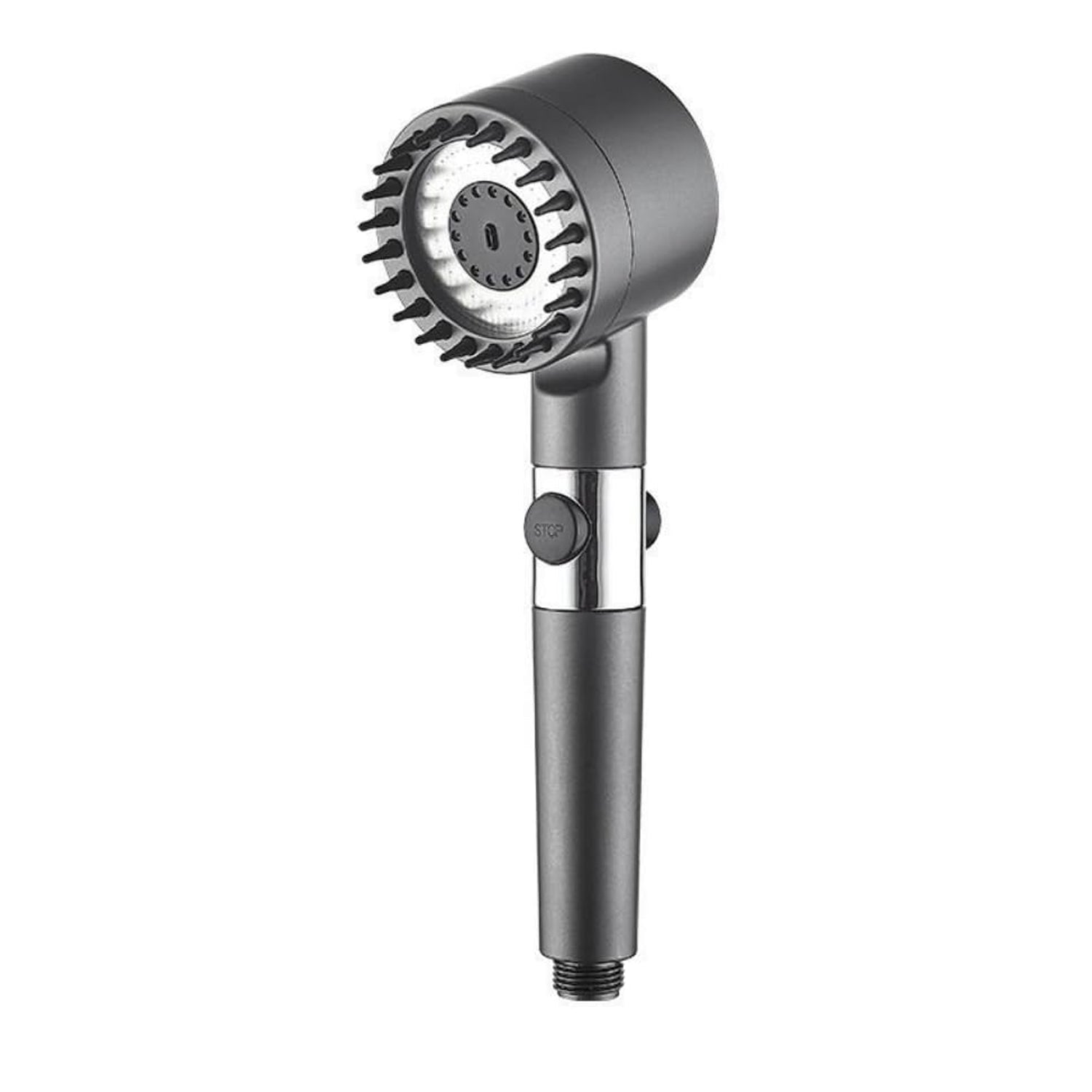 Wukusy shower filter with adjustable shower head showing three spray modes, designed for home improvement and water filtration.