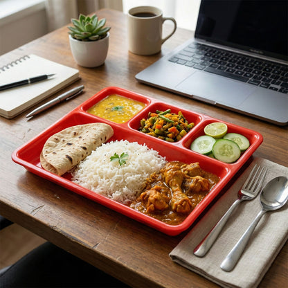 Wukusy 32x25 cm multipurpose serving tray with compartments, ideal for serving snacks, appetizers, or breakfast items.