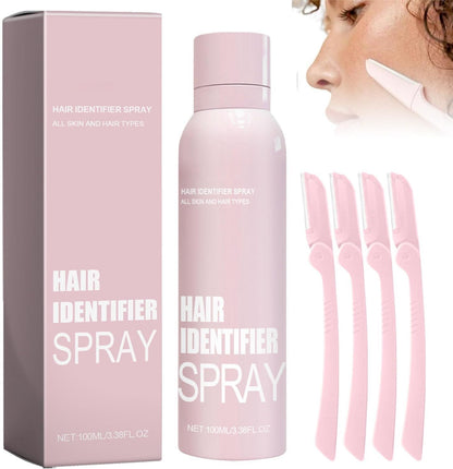 Drpshippr Hair Identifier Spray for Face Shaving and Dermaplaning, showing the spray bottle used for facial hair identification.