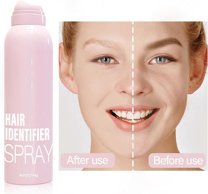 Drpshippr hair identifier spray for face shaving, showing the skin dermaplaning spray used on facial hair.