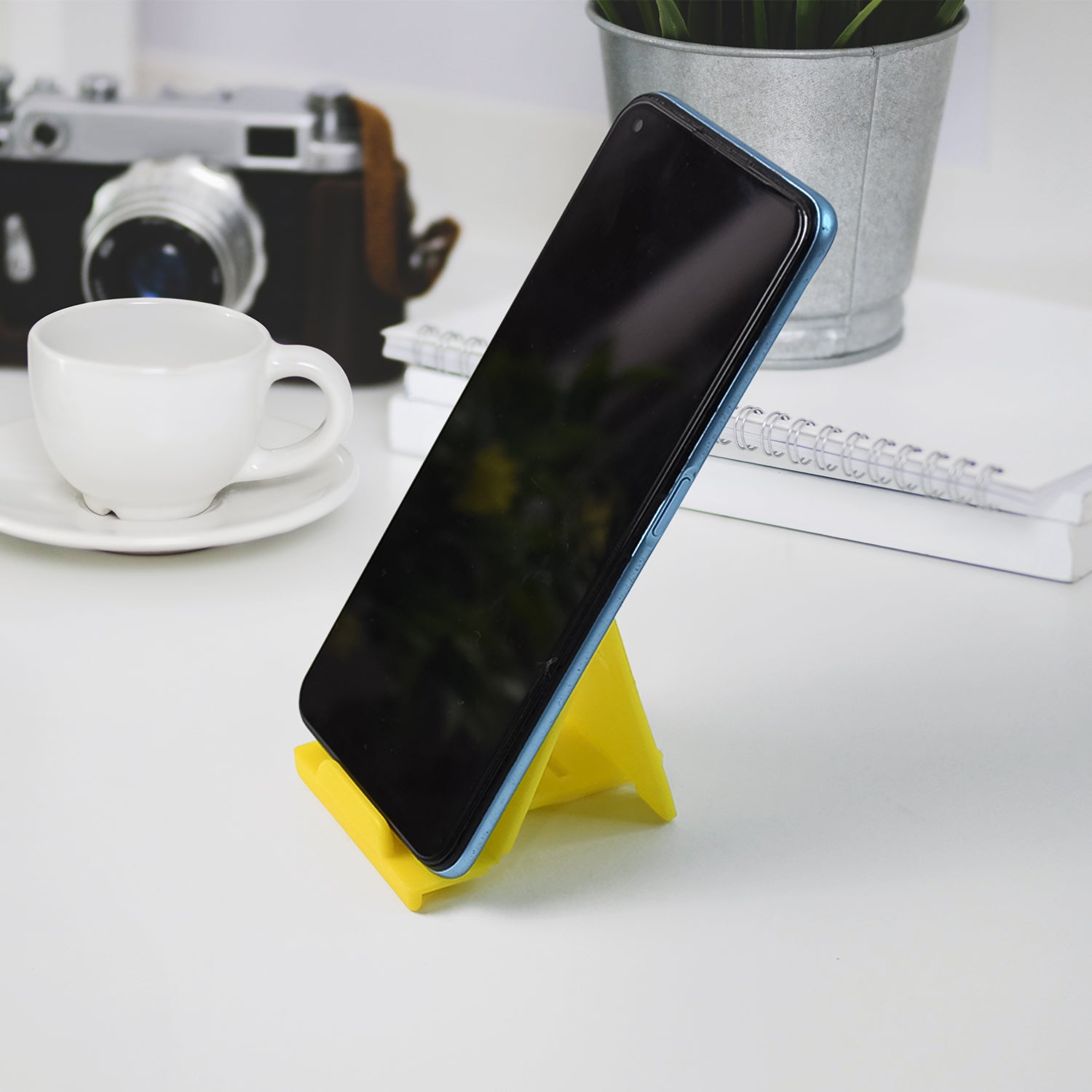 Wukusy adjustable foldable plastic mobile phone stand in mixed colors, portable and lightweight for hands-free device use.