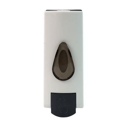 Wall-mounted liquid soap dispenser by Wukusy, sleek home improvement accessory with pump and clear container.
