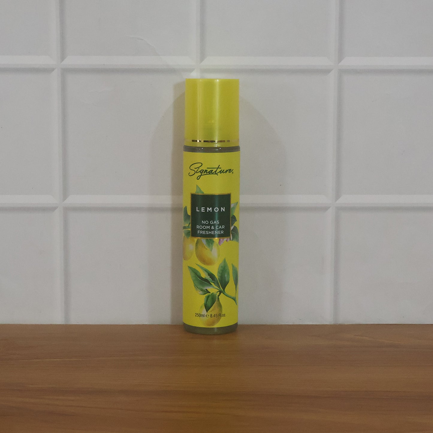 Wukusy Signature Lemon Room Car Freshener Spray 250ml bottle with lemon scent and spray nozzle for freshening car interiors