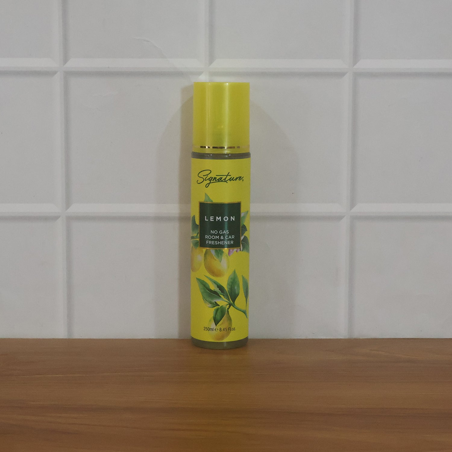 Wukusy Signature Lemon Room Car Freshener Spray 250ml bottle with lemon scent and spray nozzle for freshening car interiors