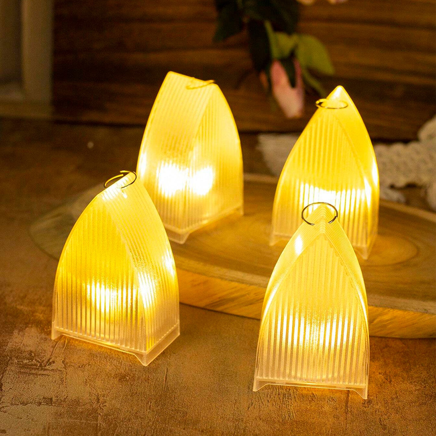 Set of 24 transparent decorative LED candle lights by Wukusy, ideal for home decor and creating a cozy ambiance.