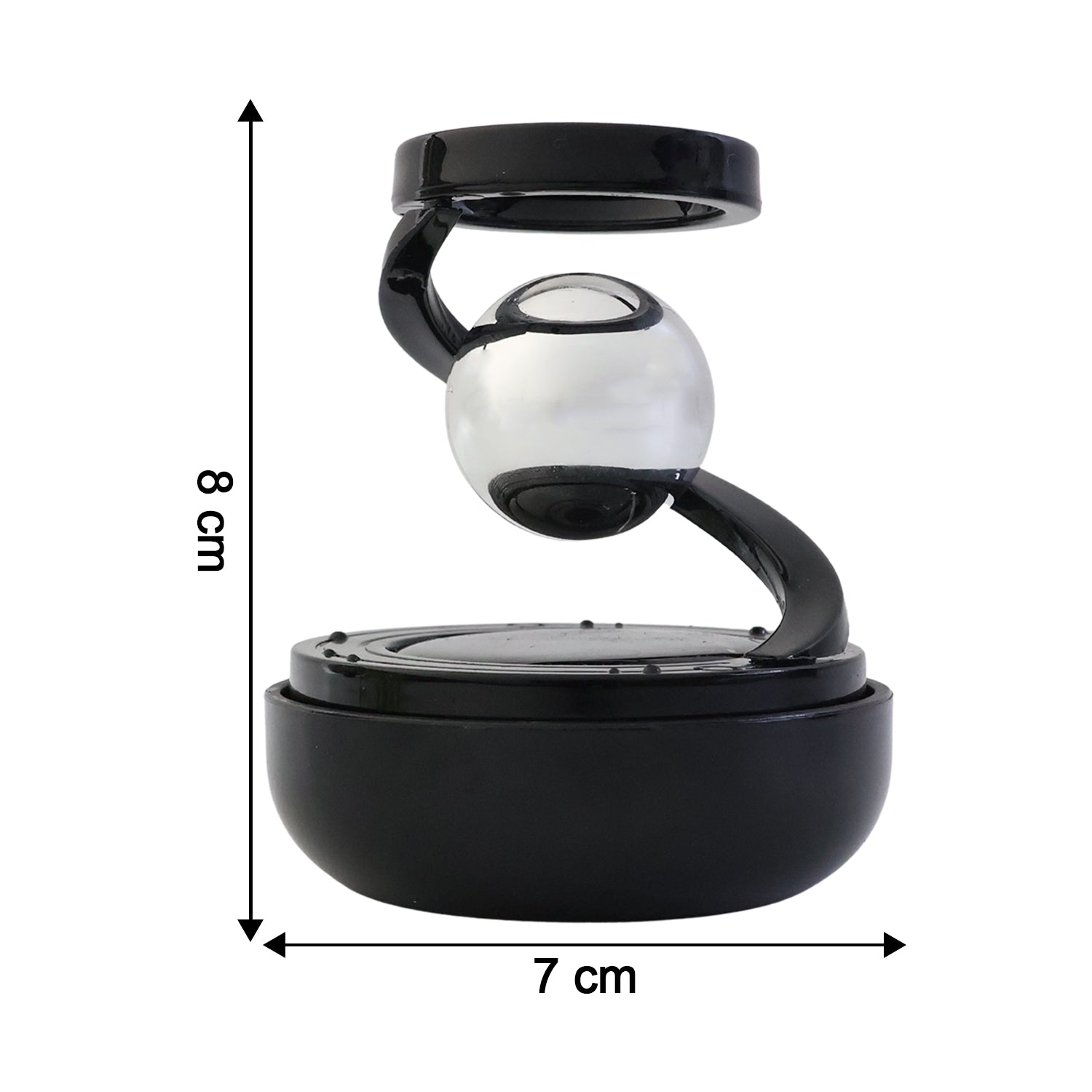 Wukusy premium solar-powered rotating car air freshener hanging from a car rearview mirror with freshener scent visible