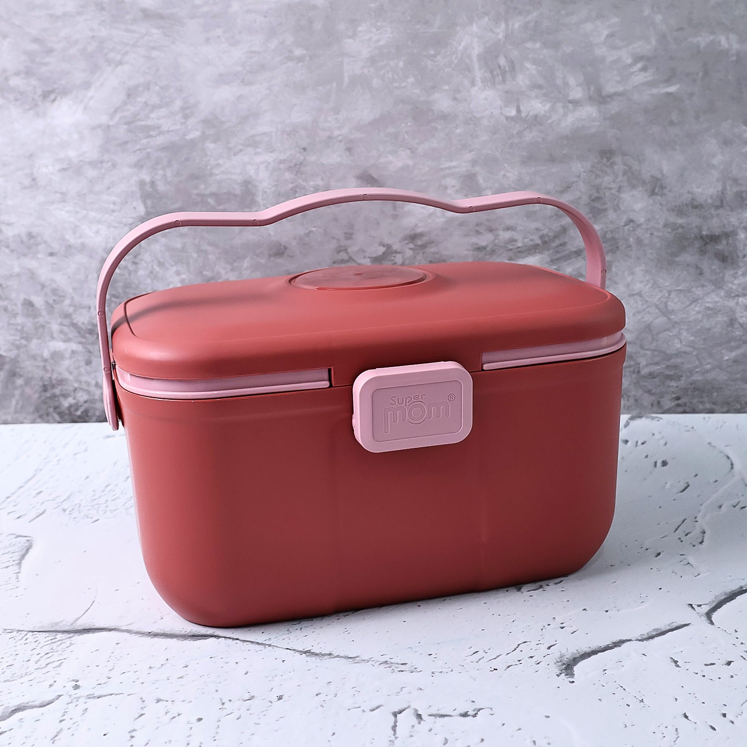 Wukusy Supermom multipurpose storage box with handle, sturdy plastic container ideal for home organization and storage.