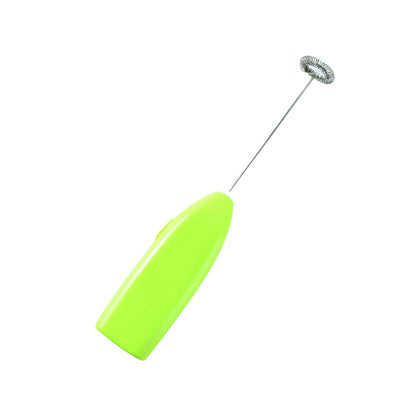 Wukusy handheld electric egg beater and milk frother mini whisk for coffee, with stainless steel beaters and ergonomic handle.