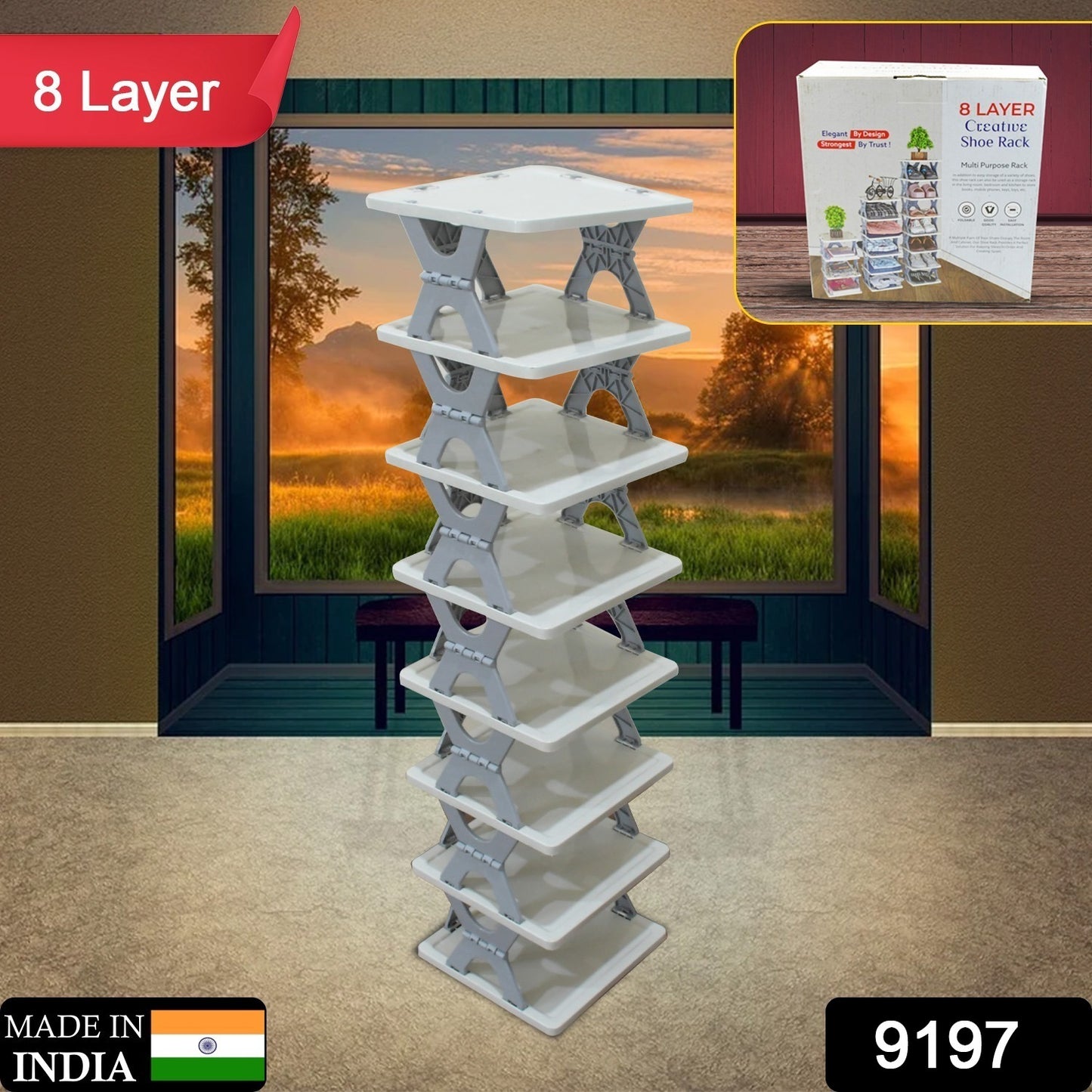 Wukusy smart foldable shoe rack with multiple layers, plastic construction, and free-standing design for organized footwear storage.