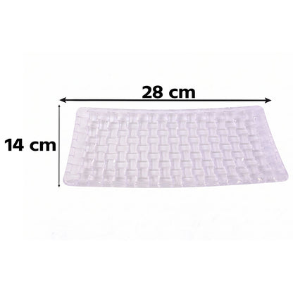 Clear glass rectangular serving tray with basketweave pattern, 11-inch Wukusy platter for serving food and appetizers.