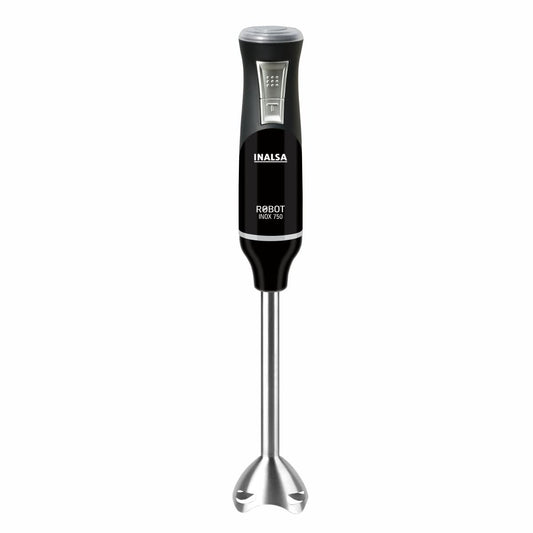 Black Inalsa Robot 750S 750W hand blender by Seasons with ergonomic handle and stainless steel blending shaft.