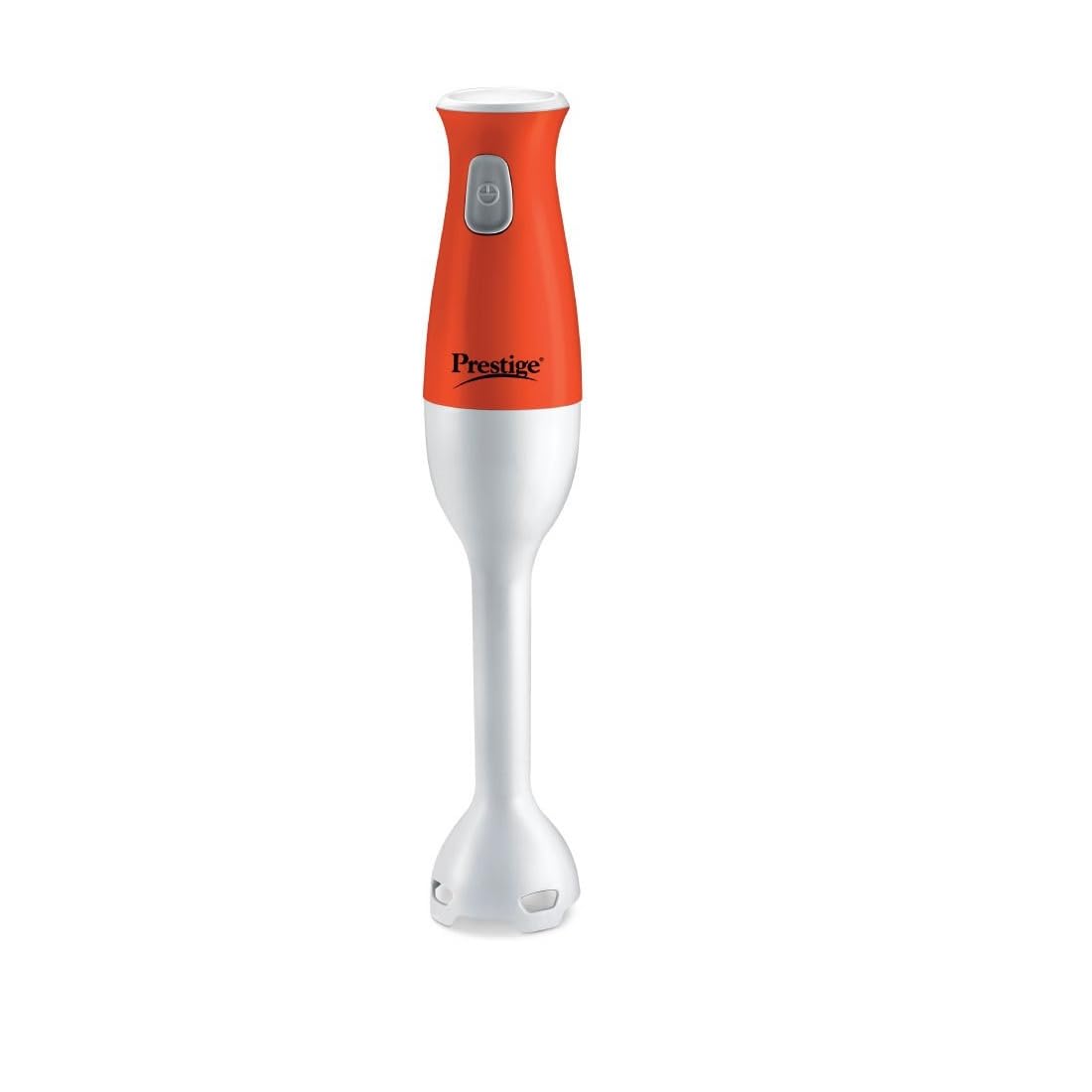 Seasons Prestige PHB 11.0 250W orange hand blender with ergonomic handle and blending attachment.