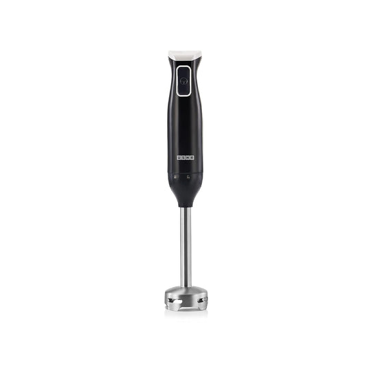 Black Seasons Usha 250W hand blender with stainless steel blades and 400W motor, ideal for smooth blending and mixing.