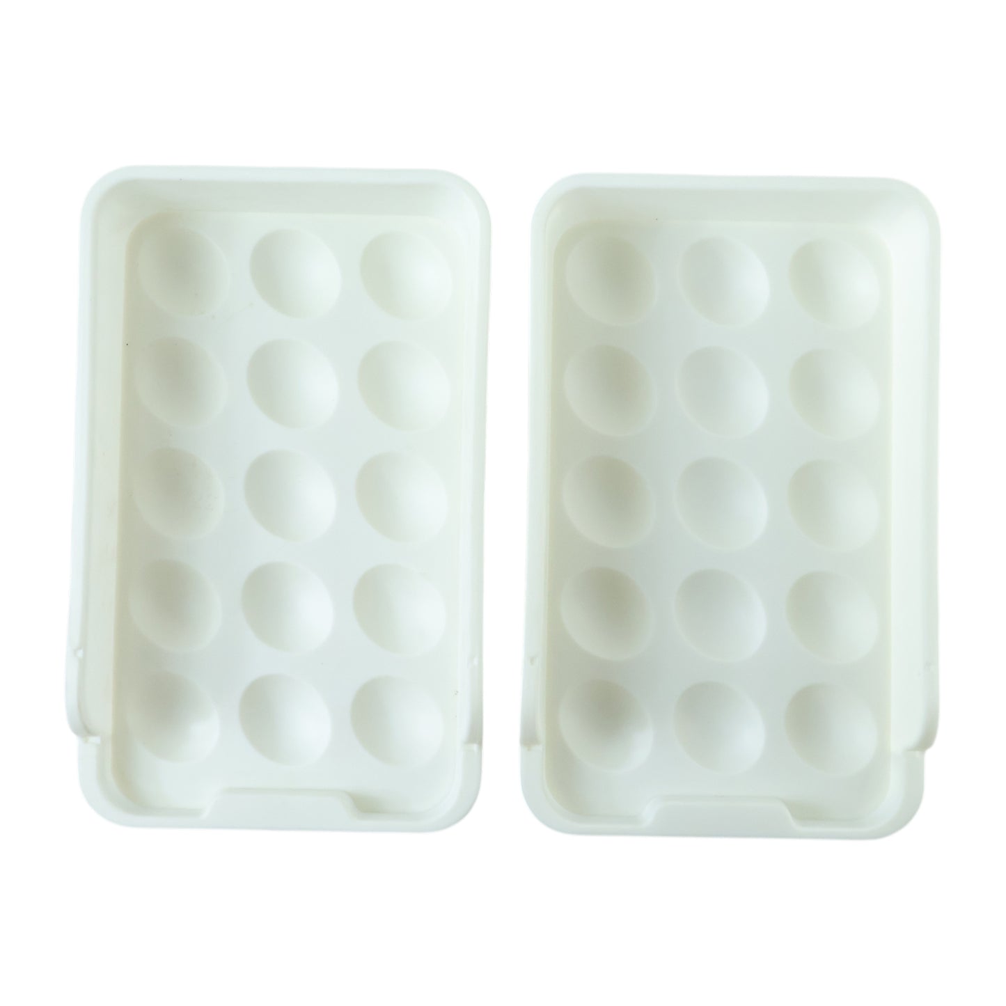 Wukusy plastic egg storage tray holder set with two clear trays for organizing and storing eggs safely and neatly.