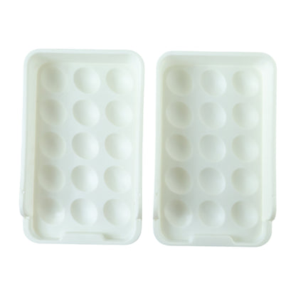 Wukusy plastic egg storage tray holder set with two clear trays for organizing and storing eggs safely and neatly.