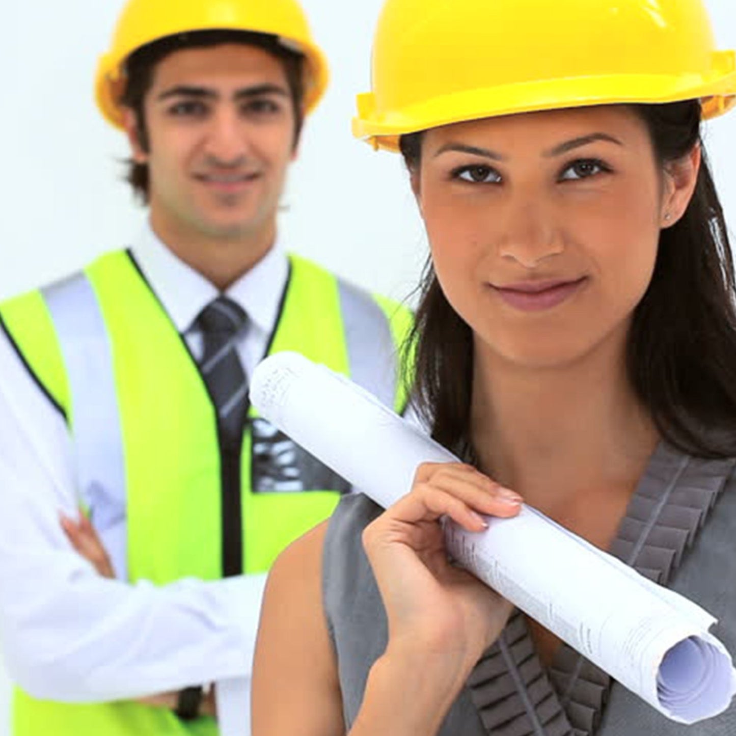 Yellow plastic construction hard hat by Wukusy, featuring a sturdy design for safety on construction sites.