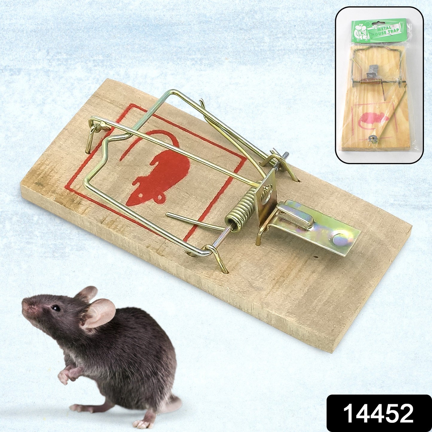 Wukusy wooden mouse trap for home and kitchen, with a simple, natural design to catch mice effectively.