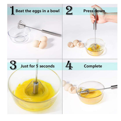 Wukusy 2335 stainless steel manual hand blender for home and kitchen use, featuring a sleek design and ergonomic handle.