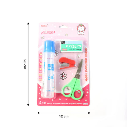 Colorful Wukusy kids crafting and stationery set with markers, scissors, glue, and paper for creative arts and crafts activities.