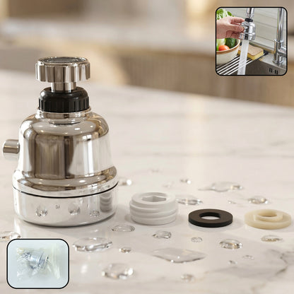 Wukusy 360 rotating kitchen faucet sprayer head showing a sleek chrome finish and ergonomic design for easy use