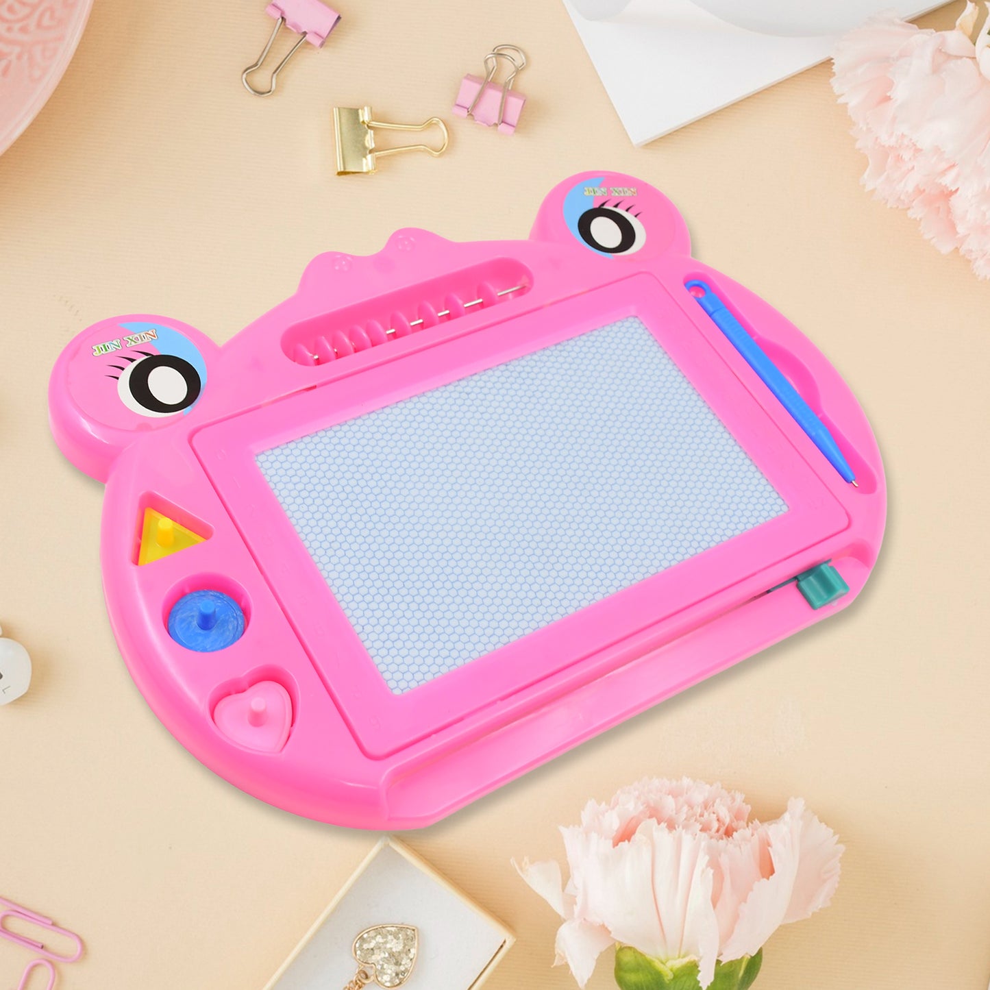 Wukusy Frog Design Magic Sketch Slate Pad board for office, 28x20 cm, featuring a sleek, reusable drawing surface with a frog design.