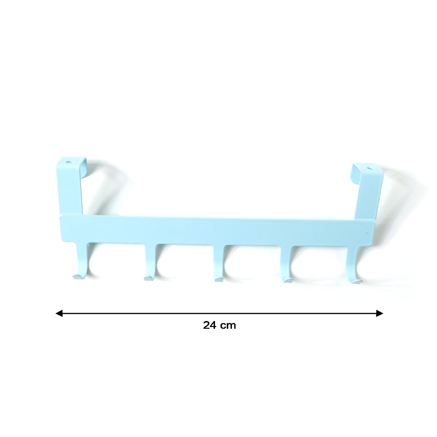 Wukusy multi-purpose metal hanging rack with five hooks for organizing kitchen, entryway, or garage space.