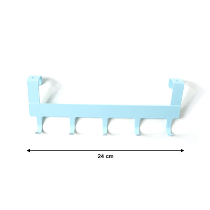 Wukusy multi-purpose metal hanging rack with five hooks for organizing kitchen, entryway, or garage space.