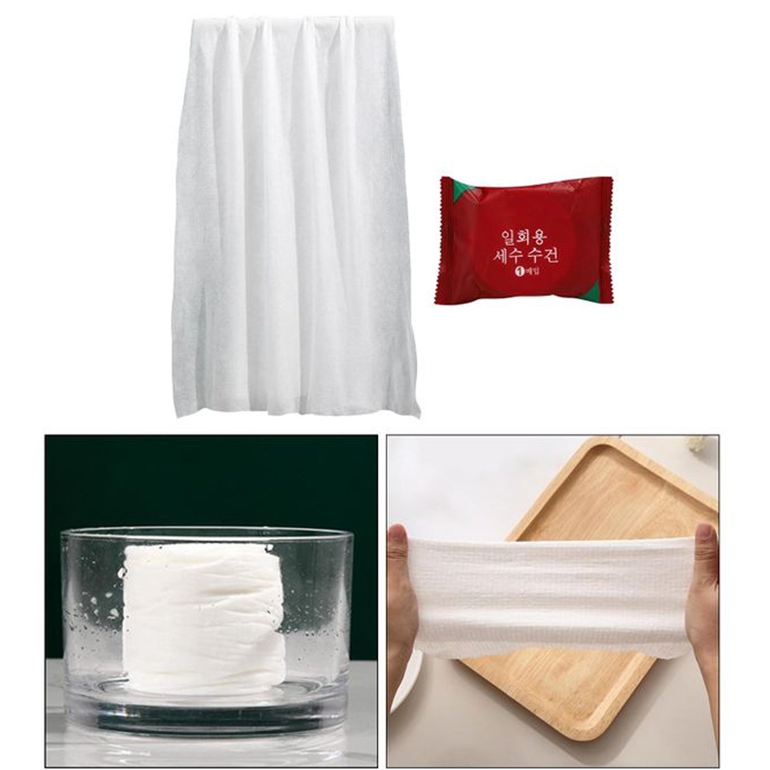 Wukusy compressed cotton coin towels, portable disposable travel hand wipes, ideal for camping, hiking, sports, and beauty use.