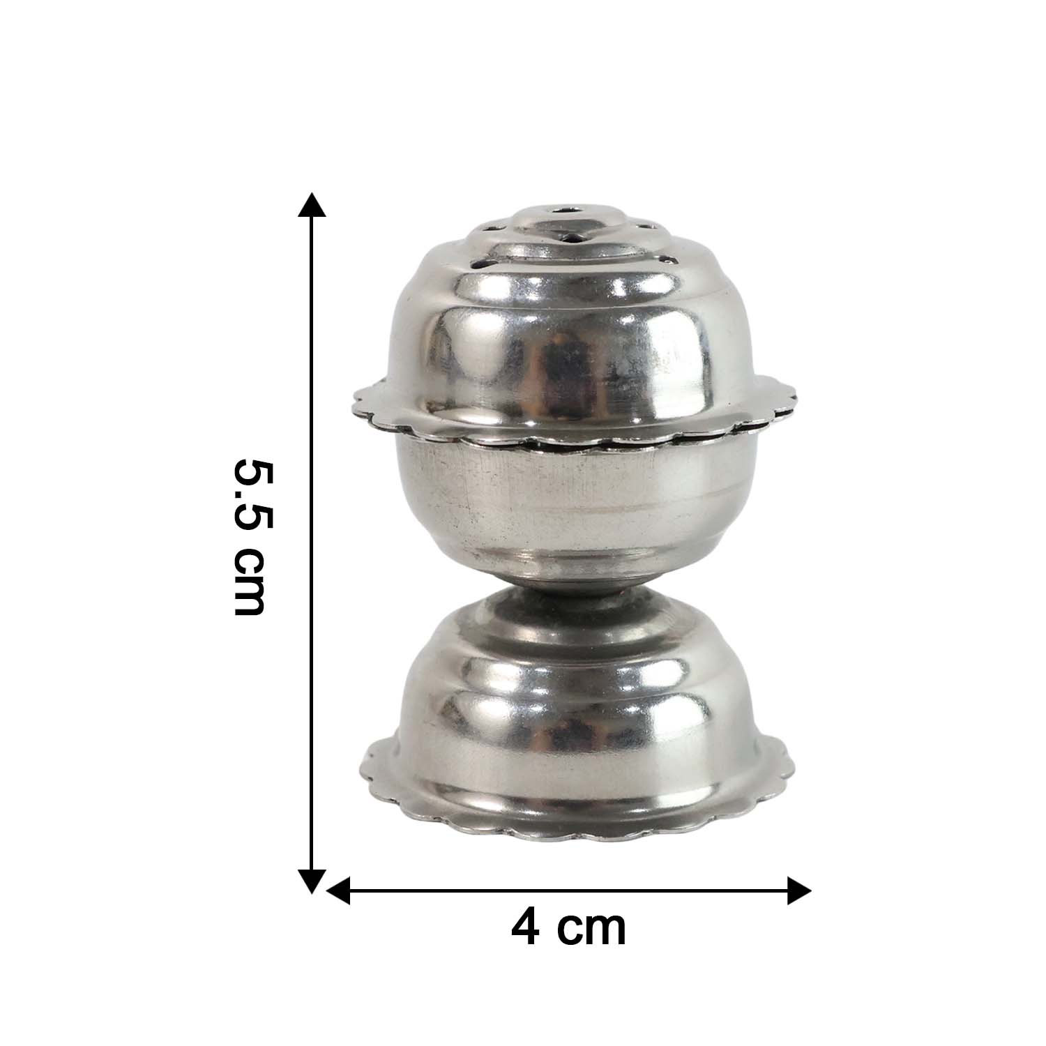 Stainless steel Jasmine Agarbatti stand by Wukusy with a sleek design, holding incense sticks for aromatic burning.