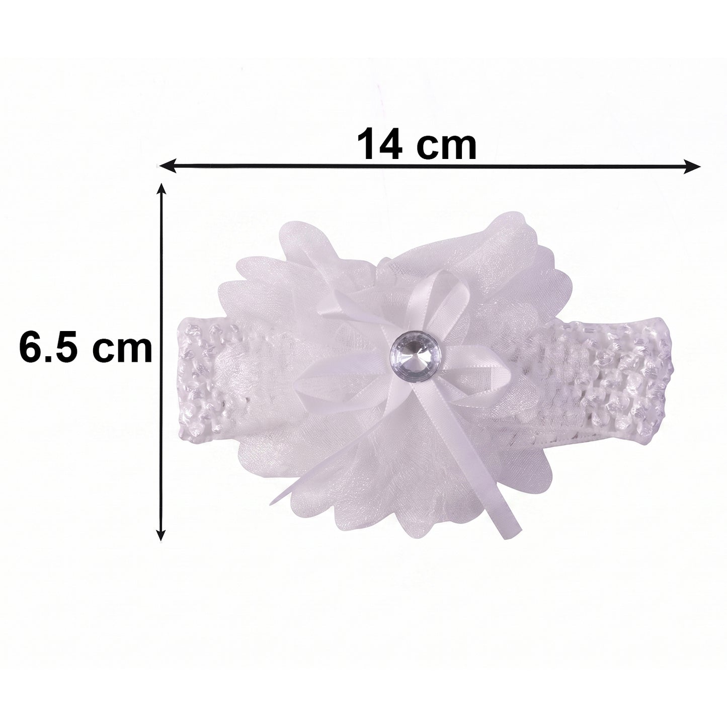 Soft elastic baby hair headband by Wukusy with floral lace design, featuring a gentle, stretchy fit and delicate floral detailing.