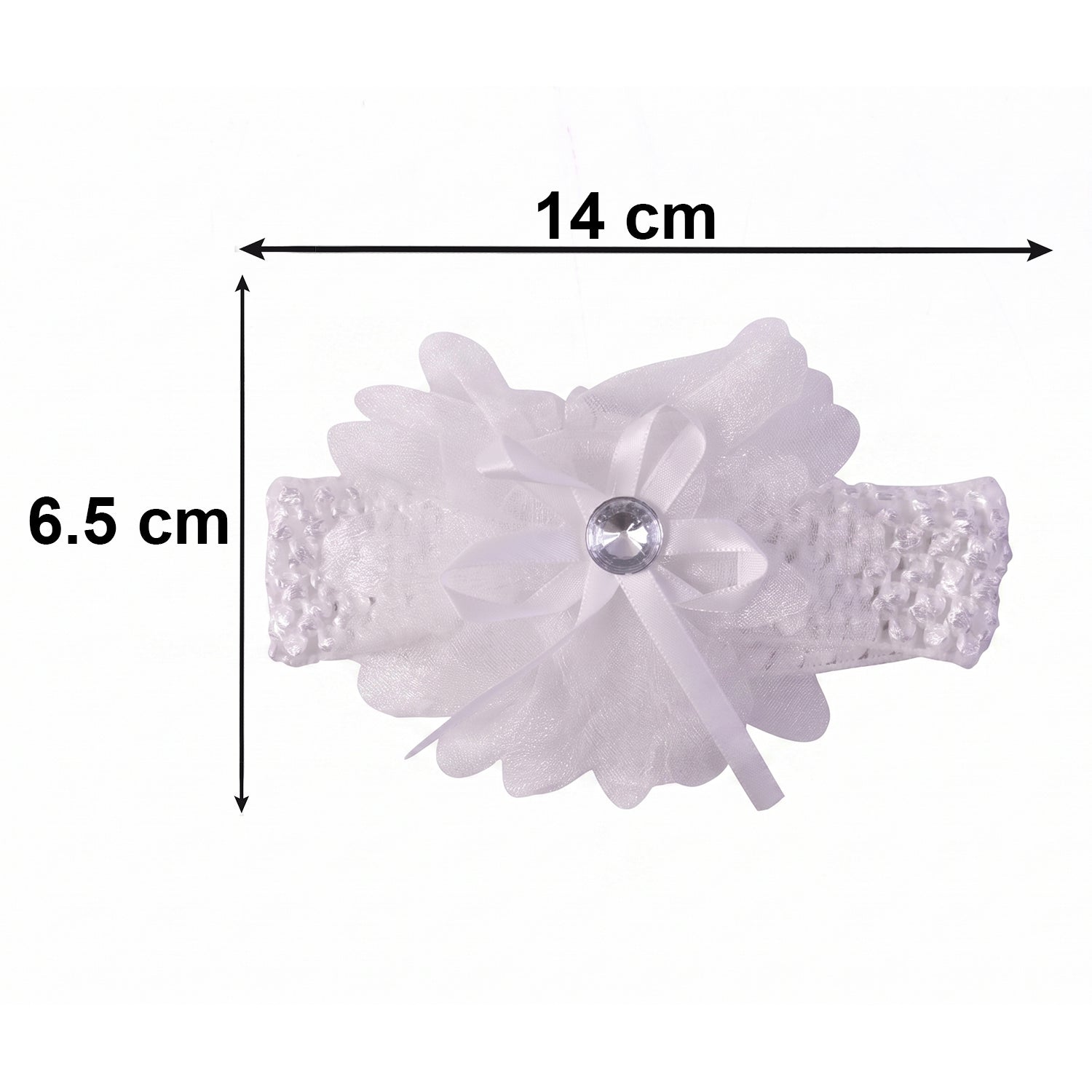 Soft elastic baby hair headband by Wukusy with floral lace design, featuring a gentle, stretchy fit and delicate floral detailing.