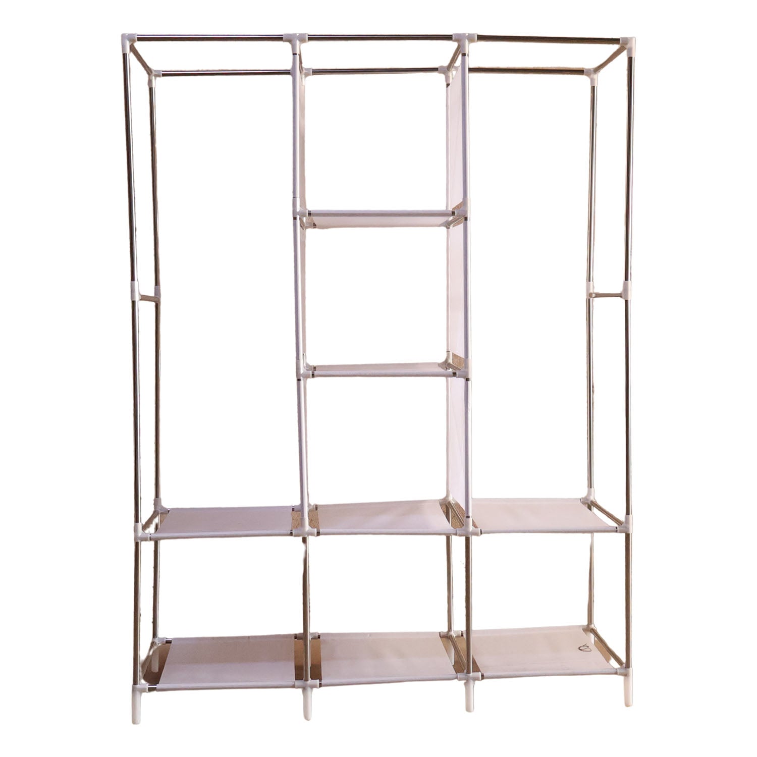 Wukusy 8-compartment portable fabric wardrobe closet with collapsible design and multiple storage sections, ideal for organizing clothes