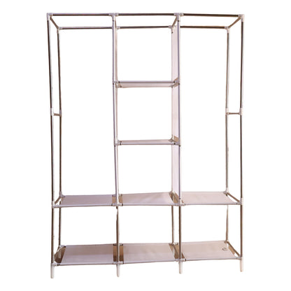 Wukusy 8-compartment portable fabric wardrobe closet with collapsible design and multiple storage sections, ideal for organizing clothes