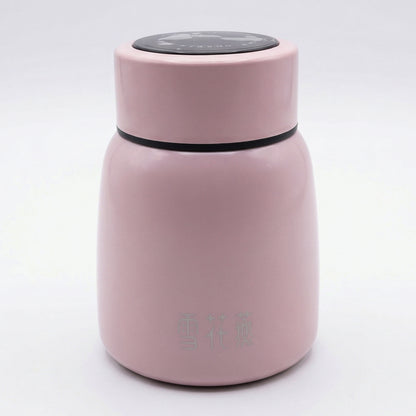 Wukusy premium stainless steel insulated bottle with temperature display, 300ml capacity, sleek design, and secure lid.