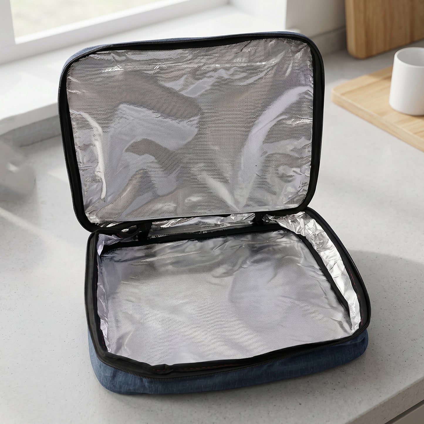 Wukusy lightweight travel organizer bag with multiple compartments for gym and travel storage, shown with open compartments.