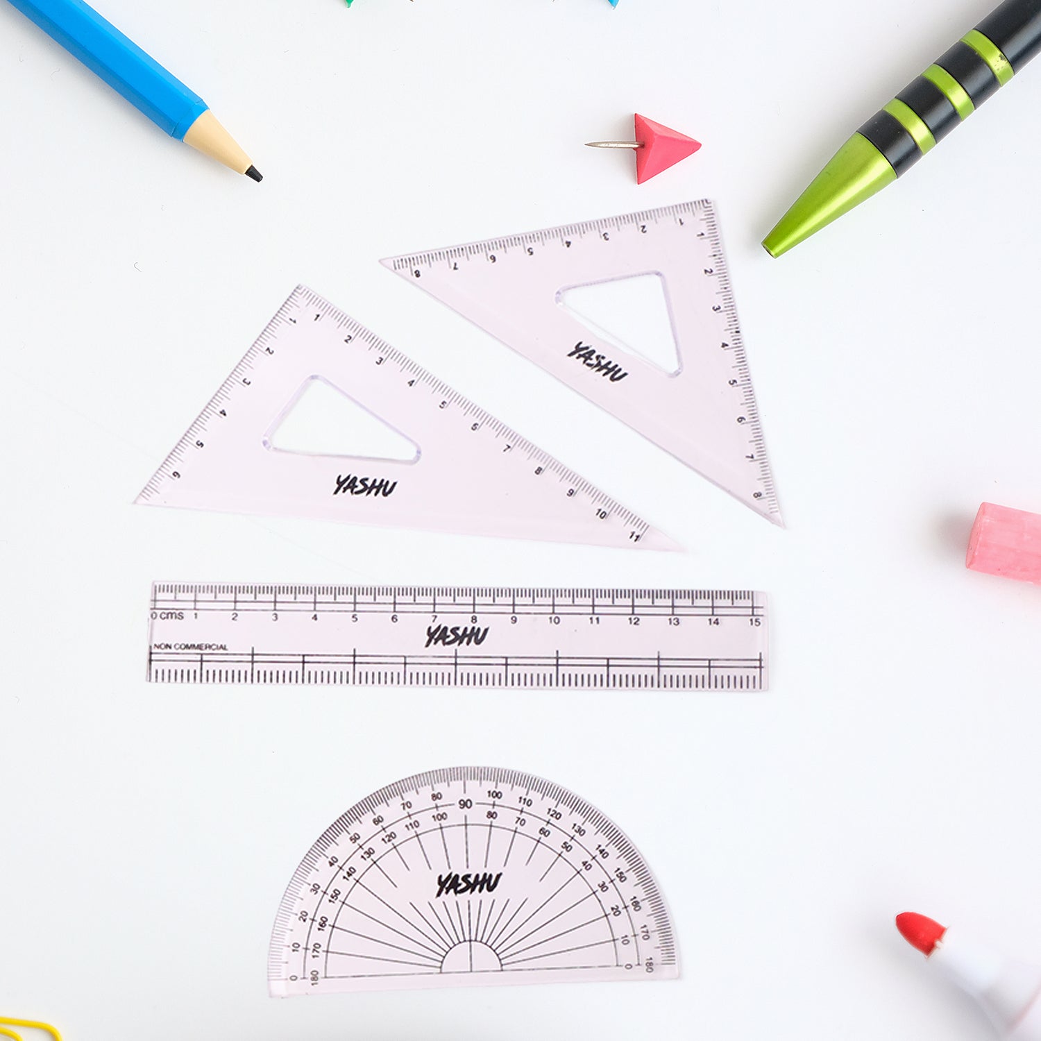 Wukusy Yashu complete geometry box set with compass, featuring various drawing tools and accessories for geometry and math.