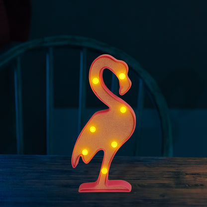 Wukusy flamingo-shaped LED night light for home decor, featuring a pink flamingo figure illuminated with soft LED light.